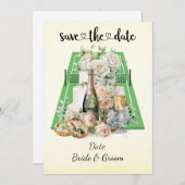 テニス日付を保存ウェディングパーティー招待状 招待状 (正面/裏面)