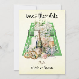 テニス日付を保存ウェディングパーティー招待状 招待状