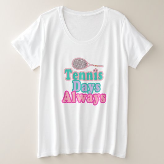 テニス日常時 プラスサイズTシャツ (デザイン正面)