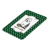 テニス旧英語シェプドッグ(グレー1)犬かわいい マグネット (左側)