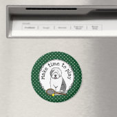 テニス旧英語シェプドッグ（グレー1）犬かわいい マグネット (インサイチュ (食洗機))