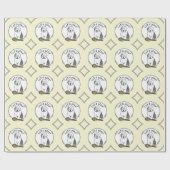 テニス旧英語シェプドッグ（グレー1）犬かわいい ラッピングペーパー (フラット)