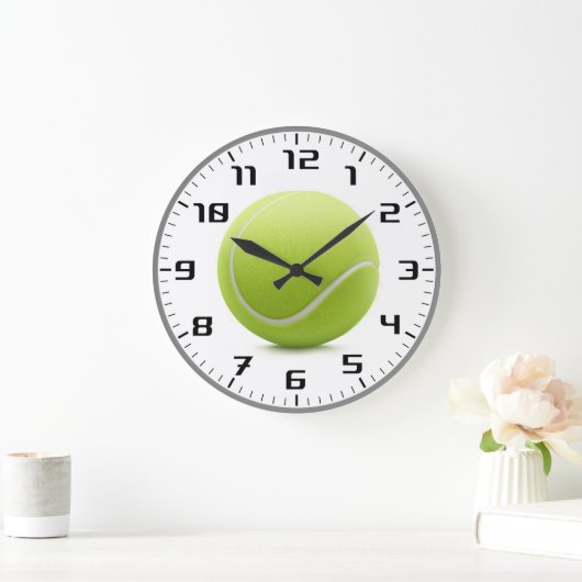 テニス時間 |スポーツカッコいいギフト ラージ壁時計 (ホーム)