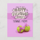 テニス母の日のためのピンクのテニスボール ポストカード (正面)