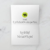 テニス湖畔40th Birthday Card カード (内部)