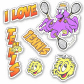 テニス漫画のステッカーセットが大好き シール (正面)