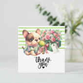 テニス犬とボールとプレゼント サンキューカード (スタンド正面)