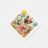 テニス猫ポーソフバースデーパーティー スタンダードカクテルナプキン (角)