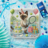 テニス猫ポーソフバースデーパーティー ペーパープレート (パーティー)