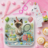 テニス猫ポーソフバースデーパーティー ペーパープレート (パーティー)