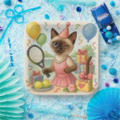 テニス猫ポーソフバースデーパーティー ペーパープレート (パーティー)