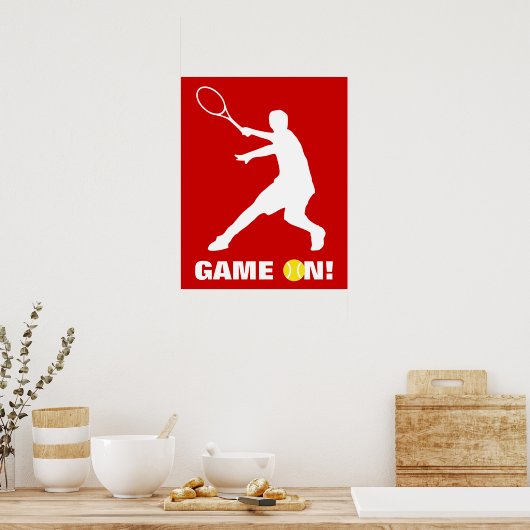テニス用ポスタカスタムー引用文 |ゲームのオン ポスター (キッチン)