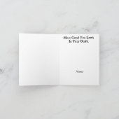 テニス用装おもしろい置グリーティングカード カード (内部)