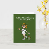 テニス用装おもしろい置グリーティングカード カード (黄色い花)