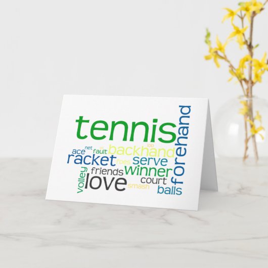 テニス用語グリーティングまたはノートカード カード (黄色い花)