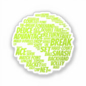 テニス用語テニス遊選手のテニスボール シール (正面)