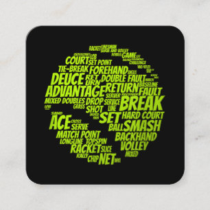 テニス用語テニス遊選手のテニスボール スクエア名刺