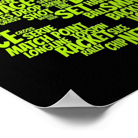 テニス用語テニス遊選手のテニスボール ポスター (角)