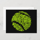 テニス用語テニス遊選手のテニスボール ポストカード (正面/裏面)