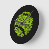 テニス用語テニス遊選手のテニスボール ラウンド壁時計 (傾斜)