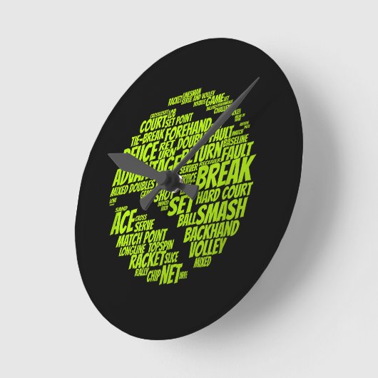 テニス用語テニス遊選手のテニスボール ラウンド壁時計 (傾斜)