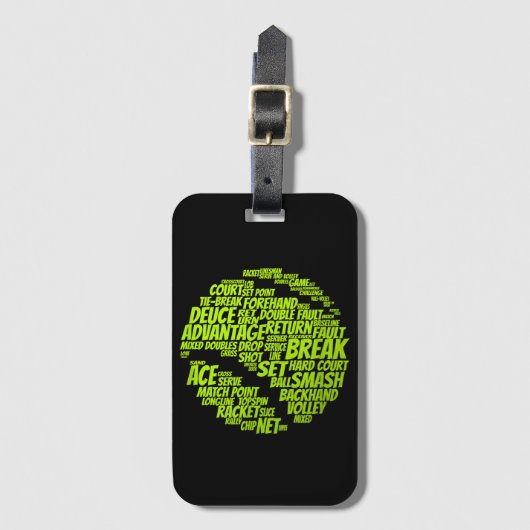 テニス用語テニス遊選手のテニスボール ラゲッジタグ (正面縦)