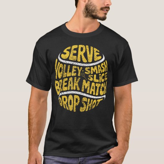 テニス用語 テニスプレーヤー テニスプレイ Tシャツ (正面)