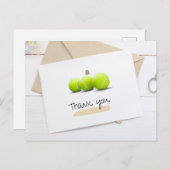 テニス白でテニスをありがとう ポストカード (正面/裏面)