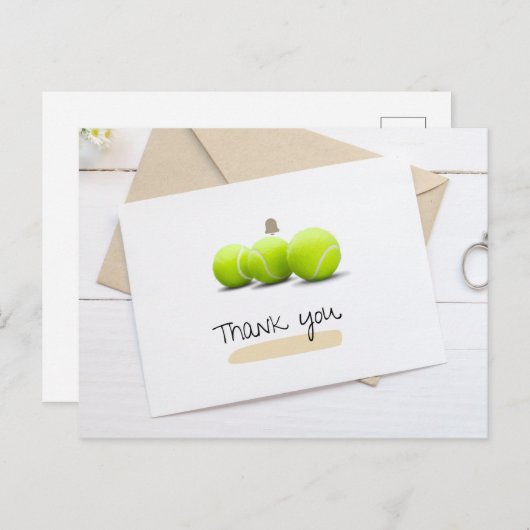 テニス白でテニスをありがとう ポストカード (正面/裏面)