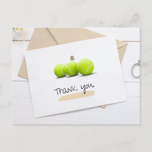 テニス白でテニスをありがとう ポストカード (正面)