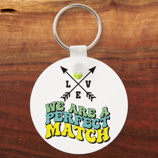 テニス私たちは完璧にマッチLOVEバレンタインデー キーホルダー (正面)