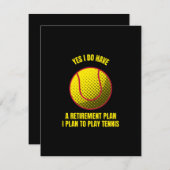 テニス私の退職計画テニスおもしろいボールスポーツ サンキューカード (正面/裏面)