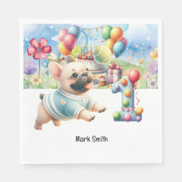 テニス第1回生誕祭パーティー愛犬 スタンダードランチョンナプキン