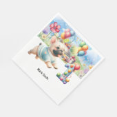 テニス第1回生誕祭パーティー愛犬 スタンダードランチョンナプキン (角)