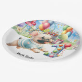 テニス第1回生誕祭パーティー愛犬 ペーパープレート (アングル)