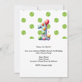 テニス第1期パーティの招待状 招待状