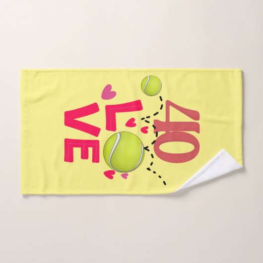 テニス第40回誕生日おもしろいプレゼント ハンドタオル (ハンドタオル)