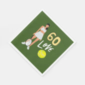 テニス第60誕生日女子プレーヤー スタンダードランチョンナプキン (角)