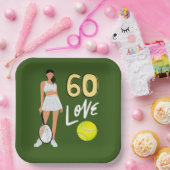 テニス第60誕生日女子プレーヤー ペーパープレート (パーティー)