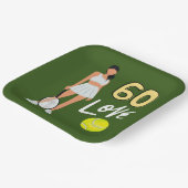 テニス第60誕生日女子プレーヤー ペーパープレート (傾斜あり)