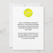 テニス第60誕生日女子プレーヤー 招待状 (裏面)