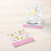 テニス結婚のバチェロレッテブライダル花嫁のためのテーマ スクエアペーパーコースター (インサイチュ)