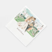 テニス結婚をテーマにした新郎新婦のコート スタンダードランチョンナプキン (角)