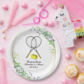 テニス結婚ダブルスの3文字線 ペーパープレート (パーティー)