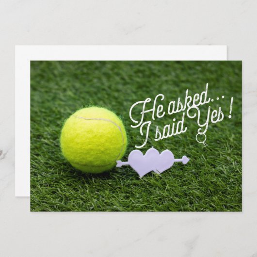 テニス結婚式の日付の発表を保存 サンキューカード (正面/裏面)