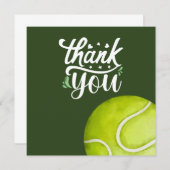 テニス緑のボールをありがとう サンキューカード (正面/裏面)