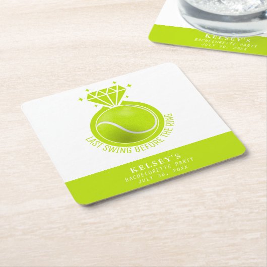 テニス花嫁 ラストスイングビフォーザリング スクエアペーパーコースター (アングル)