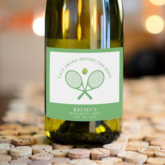 テニス花嫁 ラストスイングビフォーザリング スパークリングワインラベル