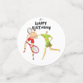 テニス誕生日がテニス選手を応援 コンフェッティ (スモール正面)