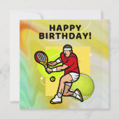 テニス誕生日とテニス選手のボールカード カード (正面)